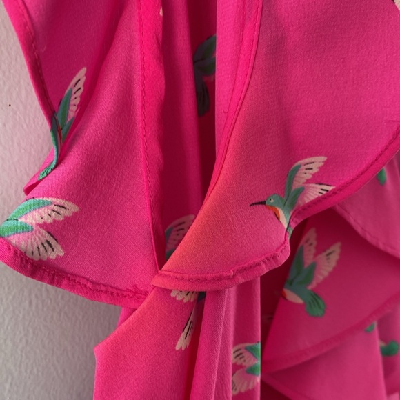 Kate Spade silk hummingbird dress size 2 hot pink - Picture 14 of 15